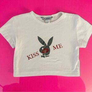 Vintage Y2K PLAYBOY Kiss Me Crop Top